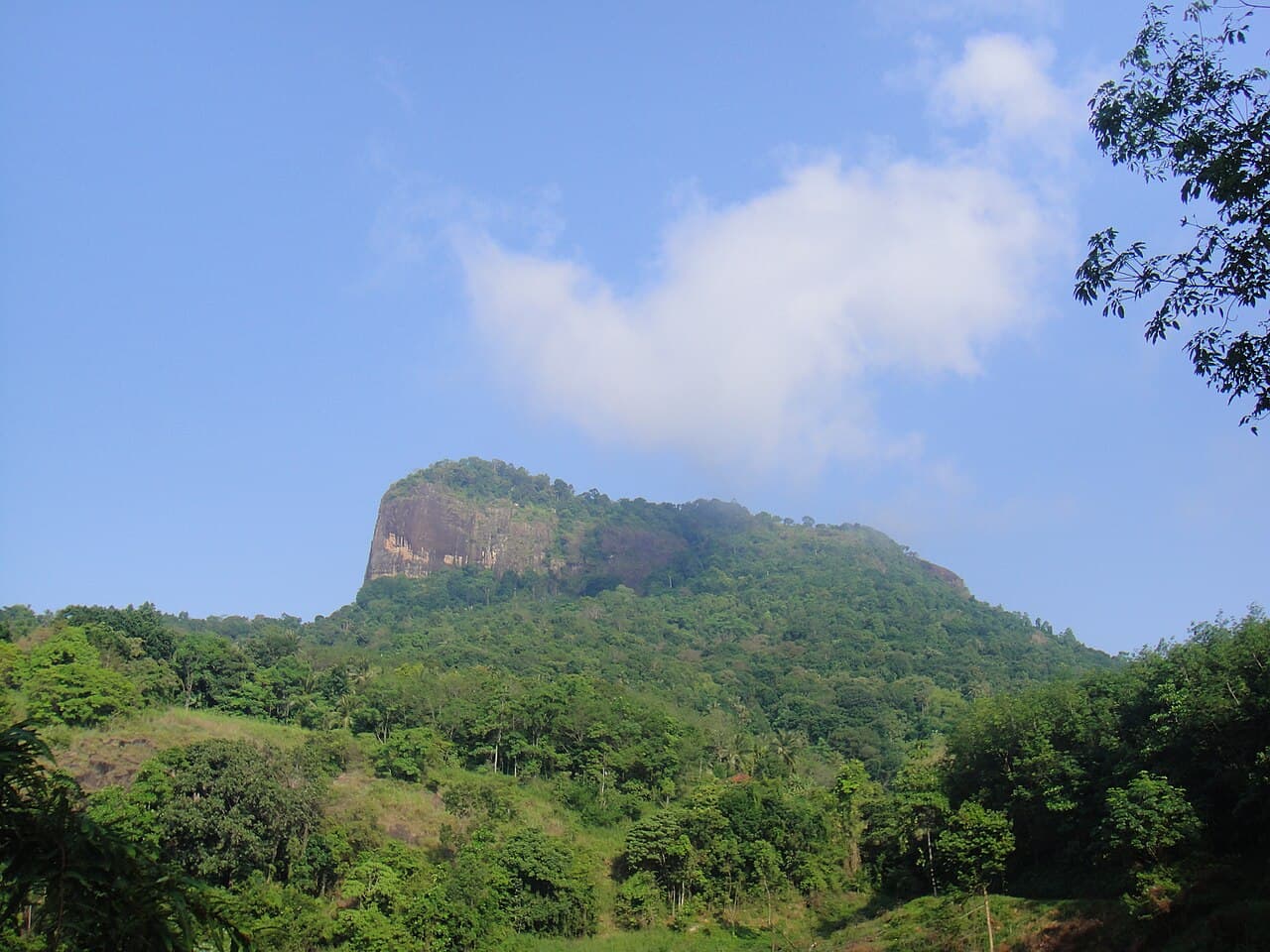 Bible Rock (Bathalegala) in the hills near Aranayake