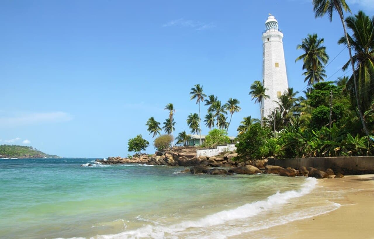 Dondra Head Lighthouse at the southernmost point of Sri Lanka