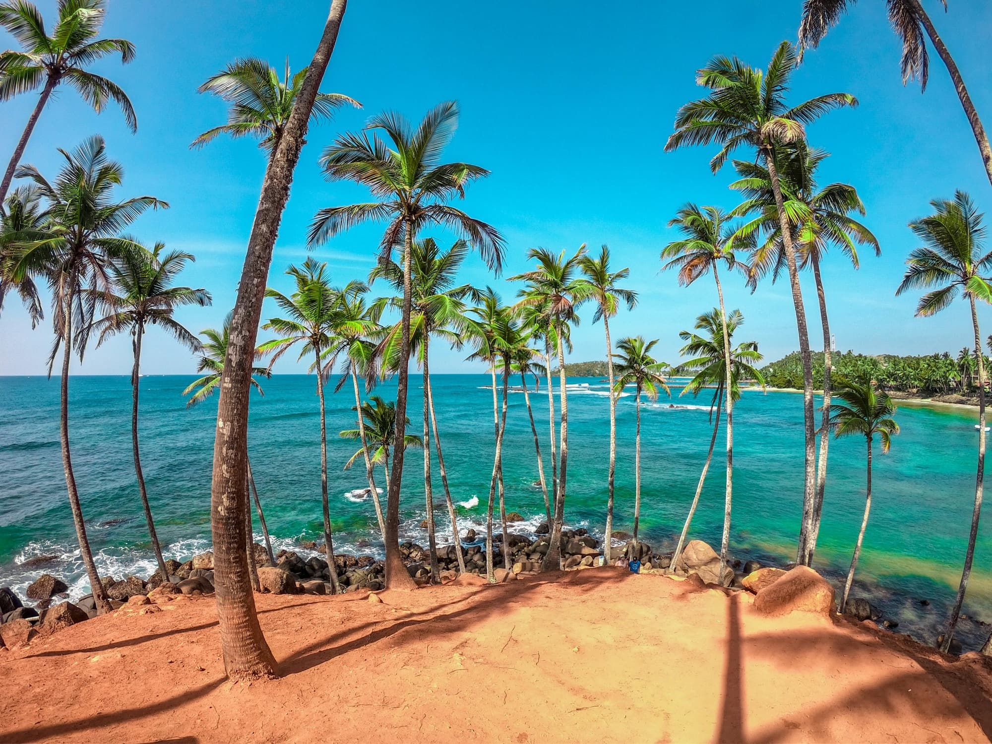 Mirissa Beach, a crescent bay on Sri Lanka's southern coast