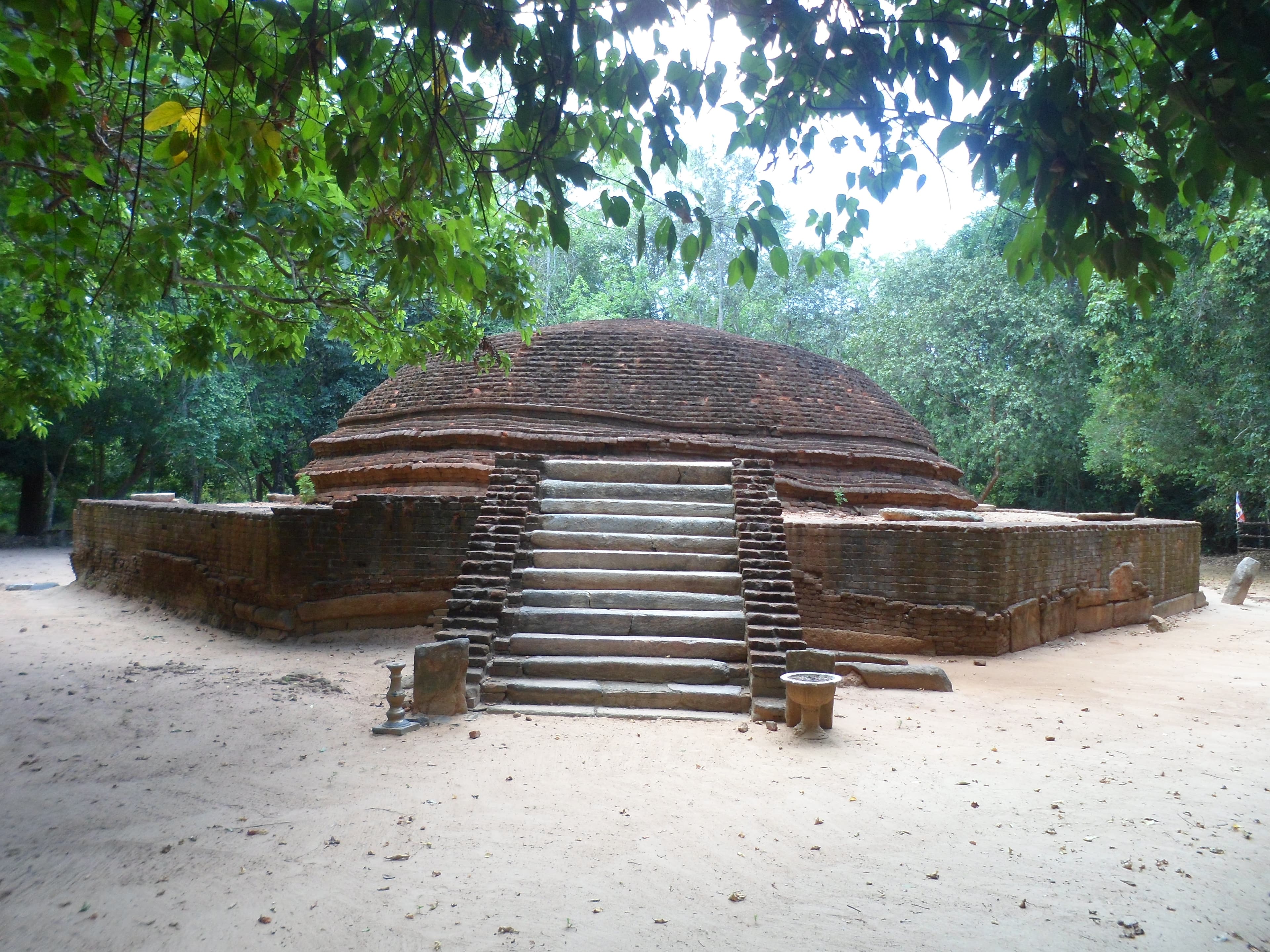 Ruins of the ancient Ovagiriya Buddhist monastery near Ampara