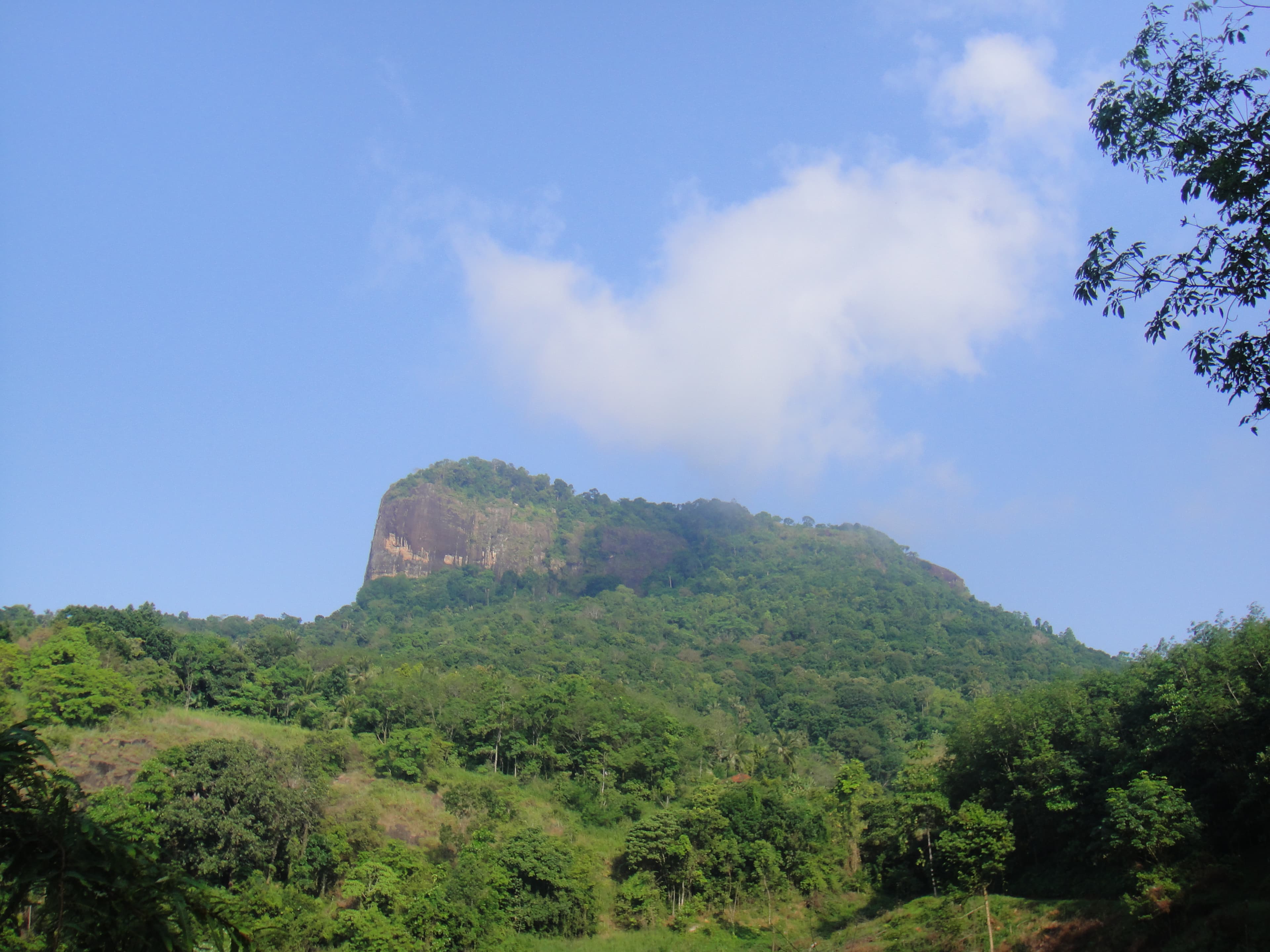 Bible Rock (Bathalegala) in the hills near Aranayake
