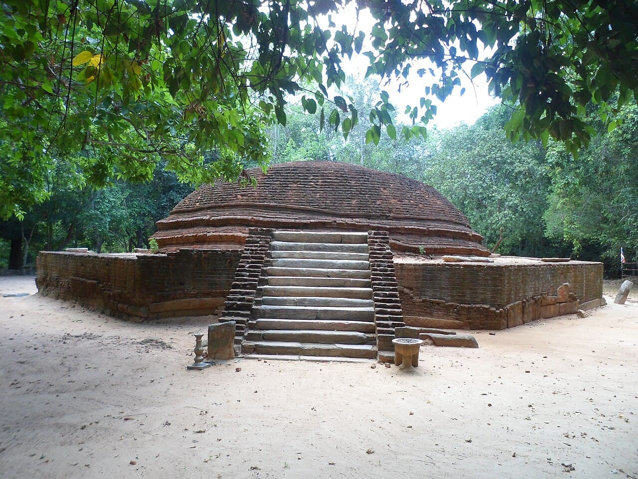 Ruins of the ancient Ovagiriya Buddhist monastery near Ampara