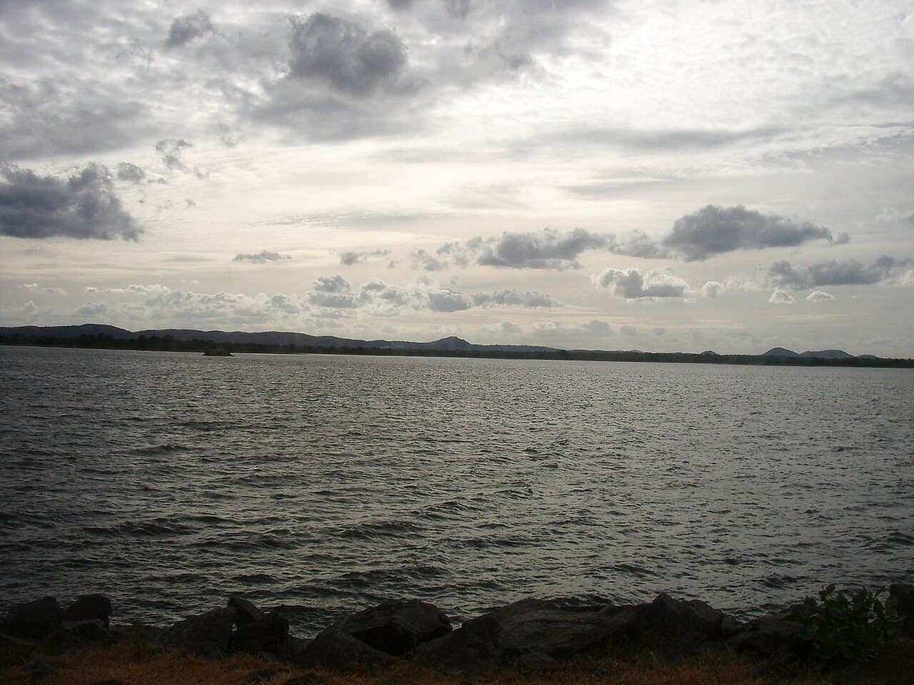 The wide water of Parakrama Samudra at Polonnaruwa