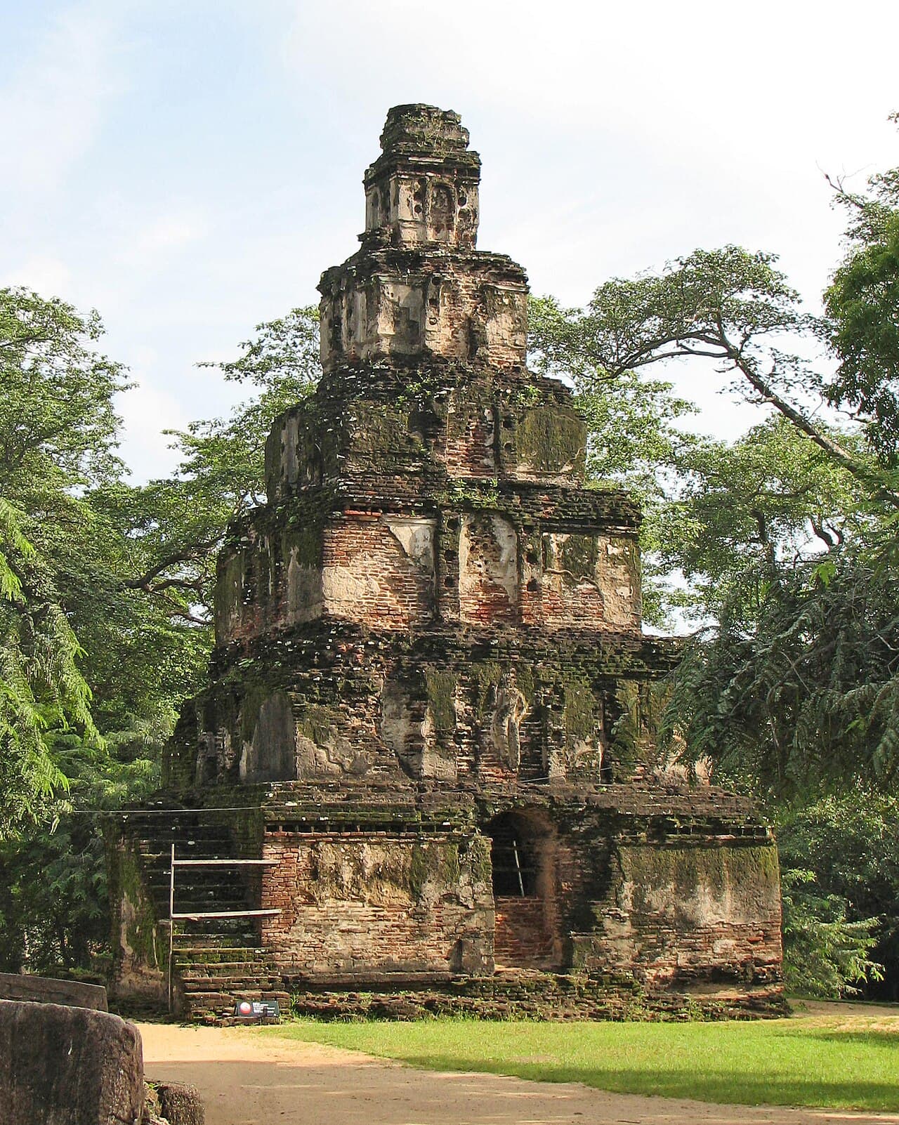 Satmahal Prasada, the stepped brick tower in Polonnaruwa's Quadrangle