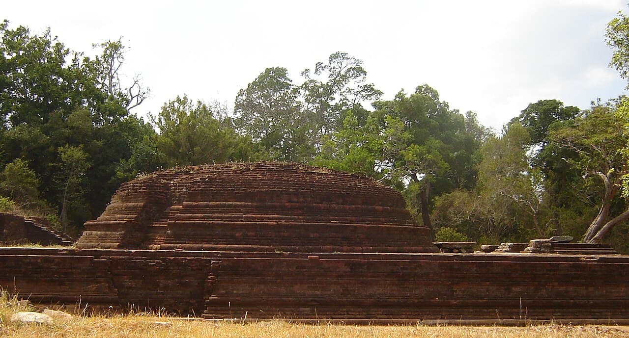 Ruins of Velgam Vehera, an ancient Buddhist stupa near Kegalle